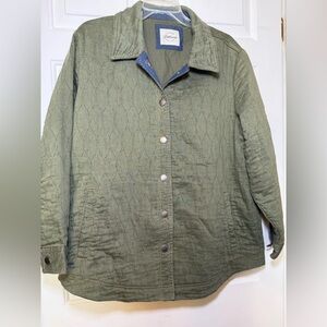 Jachs Girlfriend XL Olive Green Utility Jacket Quilted Cotton Trendy Chic